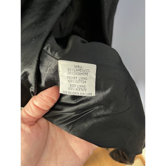 Lary Levine black coat cashmere lambswoll Italian luxury vintage old money 6 - Picture 5 of 7